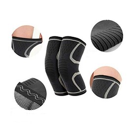 Knee Support Sleeves BE-TOOL Compression Knee Recovery Sleeves 1 Pair, Protector and Support for Joint Pain, Arthritis, Ligament Injury, Running, Sports (Red, M)