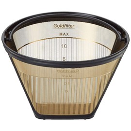 seleXions Coffee Gold with Titanium Non-Stick Hard Layer 6-12 cups and Cup/Size 1x4 Coffee Filter with Fill Level Indicator