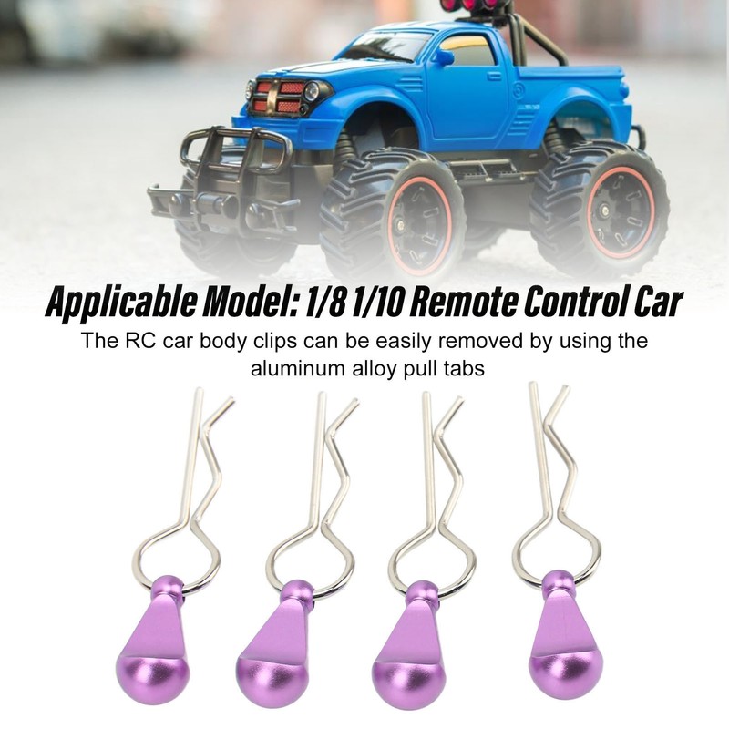 4Pcs Metal RC Car Body Clips with Pull Tabs for
