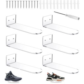zilitol Floating Shoe Display Stand - 6 Shoe Shelf for Wall - Sneaker Levitation Display Shoe Wall Shelf