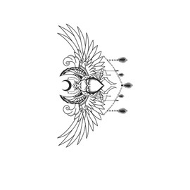 kobench Cool Temporary Tattoos,Abstract Winged Insects - K198 Design,Waterproof,Easy-to-Apply,Long Lasting 1-2 Weeks, Plant-Based,Wings Tattoos