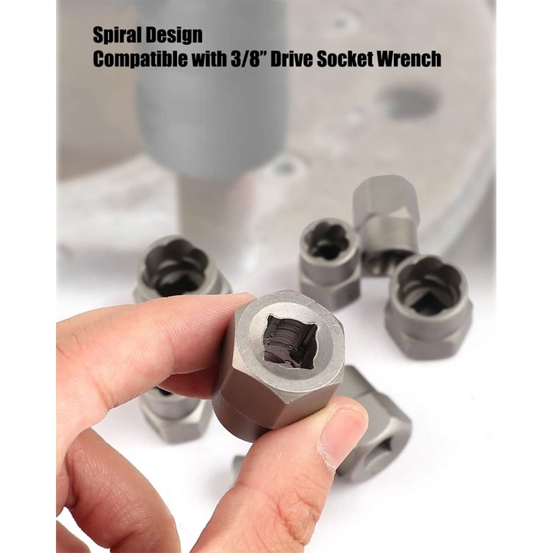 3/8” Drive Impact Bolt Nut Extractor Set, 13 Pcs Lug