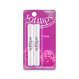 SoftLips Softlips Raspberry Lip Balm with Green Tea Extract 2-Pack with SPF 20 - Hydrating Protection for Smooth, Delicious Lips