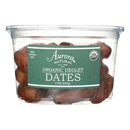 Aurora Products Organic Dates, 9-Ounce Tubs (Pack of 6)