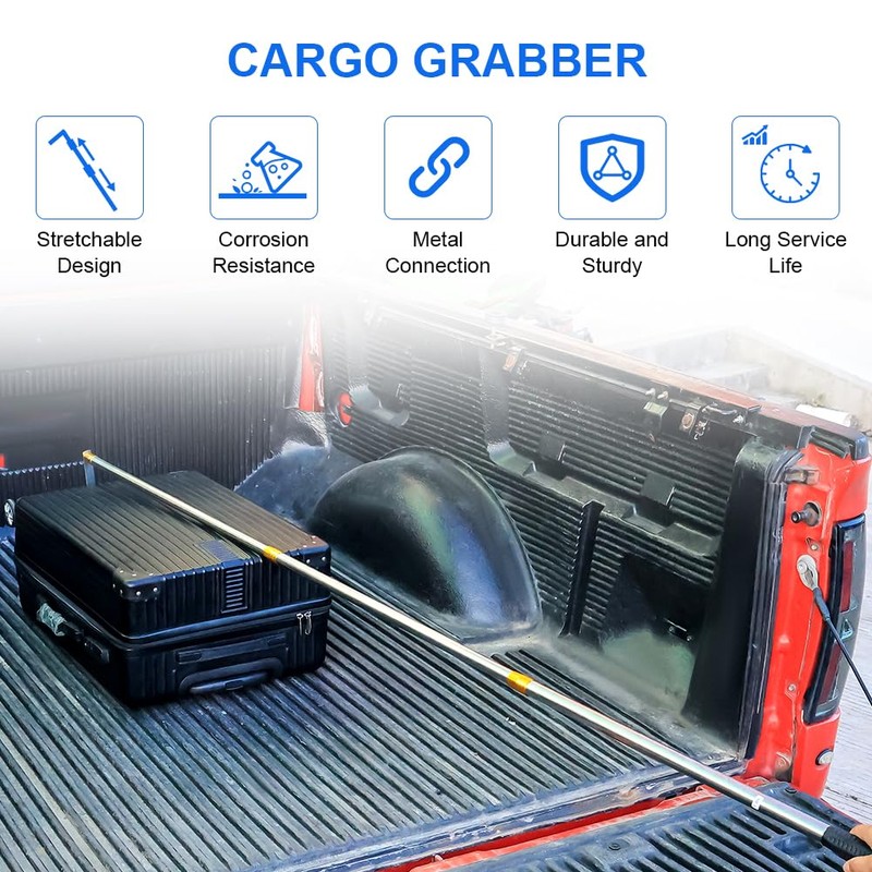 SKYJDM Cargo Grabber Pickup Truck Bed Cargo Retriever 6 FT