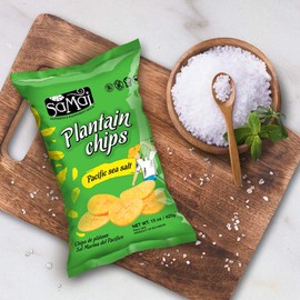 SAMAI Pacific Sea Salt Plantain Chips 15oz (Pack of 3) - Gluten Free, All Natural, NON-GMO and Kosher