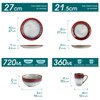 vancasso Starry 16 Pieces Red Dinnerware Set, Reactive Glaze Dinner