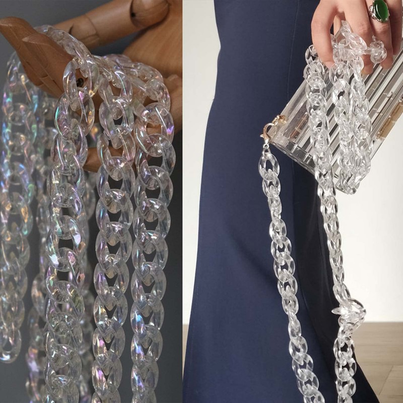 KMERCE Bag Chain Shiny Acrylic, Chain for Handbag, Bag Strap,