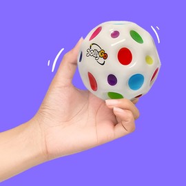 JollyGo Original Moonball 9.5 cm Big Moon Ball Super High Bouncy Lightweight PU Material Bouncy Balls for Children and Pets Interactive Toy Stress Relief Bouncy Balls for Children Outdoor (White)