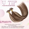 Elailite U-Tip Real Hair Bonding Extensions, Keratin Hair Extensions, Straight,