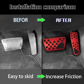 WORCAS No Drill Anti-Slip Aluminum Gas Brake Pedal Cover,Accelerator Pedal Covers Compatible with Dodge Charger Challenger Chrysler 300 300c(Blue)