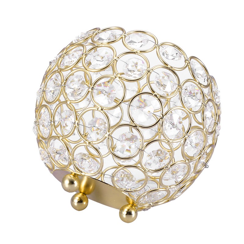 Crystal Tea Light Candle Holders Wedding Decor Table Centerpieces (Gold