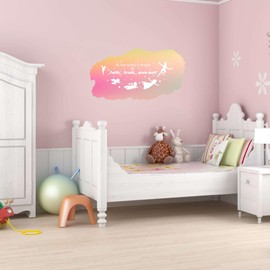 Girls All The World is Made of Faith Loving Quote Wall Decal Decoration Lasts Years and Easily Removable - Size: 10 in(W) x 5 in(H)