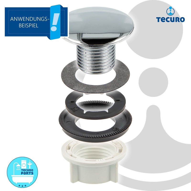 tecuro Tap Hole Plug Cover Rosette Diameter 42 mm Stainless