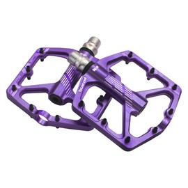 BOWOD Grippy BMX MTB Pedals fit 9/16" Crank, Bicycle Pedals Lightweight Mountain Bike Pedals w 3Bearings Cr-Mo Axel, Light CNC Aluminum Platform Pedal w 16Pins for Road City Ebike Pedals Adult Purple