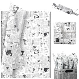 20 Sheet Vintage Newspaper Tissue Paper, White 20x14in Old Newsprint Gift Wrapping Paper Retro Kraft Magazine Art Craft Newsprint Tissue for Wedding Birthday Party Decor Gift Crafts