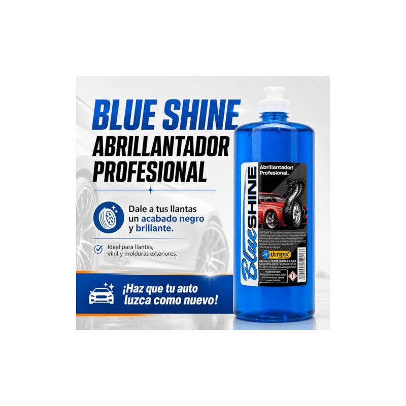 Blue Shine Protector Abrillantador Gel Almorol para Llantas Brillo Intenso