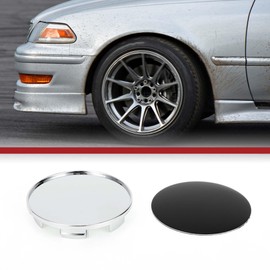 Partuto 68mm 2.68" Silver Tone Black Universal Car Wheel Hub Center Caps Wheel Hub Caps Covers Protectors for SUV Truck - pack of 4