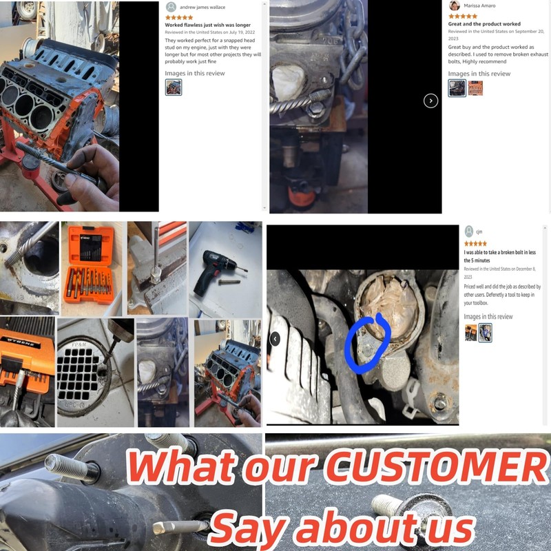 14Pcs Screw Extractor and Left Hand Drill Bits Set, Easy