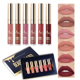 BestLand 6Pcs Matte Liquid Lipstick Set - Non-Stick, Waterproof, Long-Lasting Shades - Durable Lipgloss Beauty Cosmetics Makeup Set - Perfect Gifts for Women and Girls