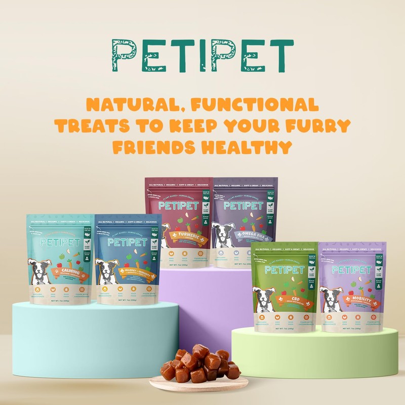 PETIPET Turmeric + Curcumin - Natural, Human-Grade Allergy Relief Soft