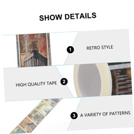 KONTONTY 1roll Washi Paper Tape Vintage Tearable Decorative Tapes for Journals Scrapbooking and Crafts Premium Quality Easy to Use Portable for and Home Decor