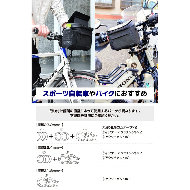 THANKO BCYBAGCBK Easy 1 Second Detachable Bicycle Front Bag for