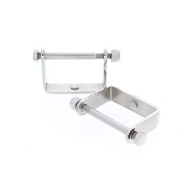 Speedway Motors Stainless Steel Spring Clamps for 2 Inch Wide Leaf Springs, Universal Fit Cross Spring Alignment Hardware with Hex Bolt, Front or Rear Suspension