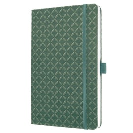 Sigel JN141 Notebook A5 Lined Green Diary Jolie Hard Cover Elastic Band Pen Loop Slip Pocket Vegan Sustainable Paper
