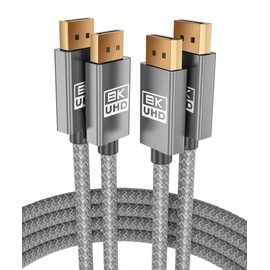 Itramax 8K 60Hz DisplayPort Cable 15FT (2-Pack),DP 1.4 Male Ultra High Speed Cord for Laptop/PC/TV/Gaming Monitor 16,HBR3 Bandwidth of 32.4Gbps,4K@144Hz,2K@165Hz,1080P@240Hz(DP 1.2 Compatible)