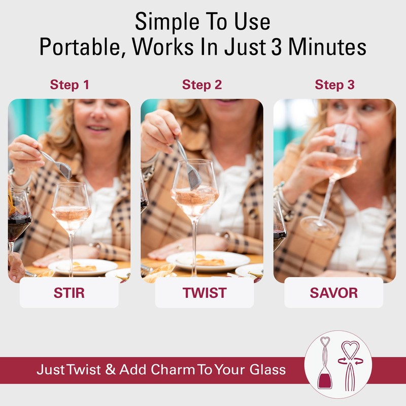 PureWine Pink Wand Filters Histamines and Sulfites - May Reduce