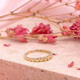 CARISSIMA Women's 9 ct Yellow Gold Polished Graduated Circles Ring, Size N