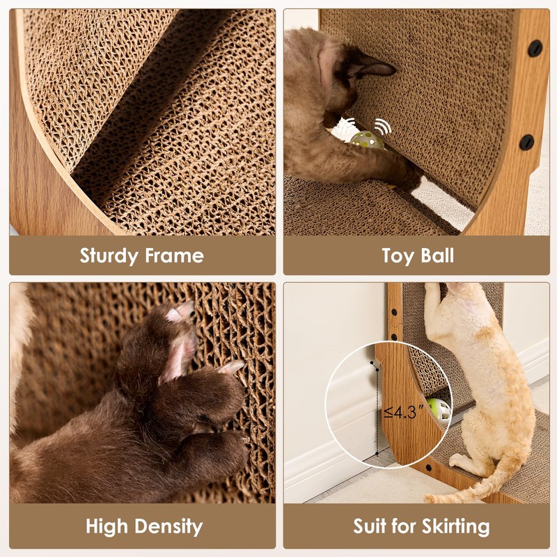 EHEYCIGA Cardboard Cat Scratcher for Indoor Kitten Cats, 19 Inch