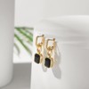 MESOVOR Gold Crystal Drop Earrings, 18K Gold Plated Hoop Earrings