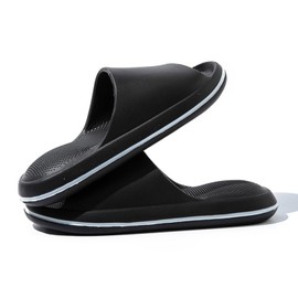 Alexis Leroy Bathing Shoes Men Women Cozislides Original Slippers Cloudyzz Slippers Soft Non-Slip Bath Slippers Summer Mules Bath Slippers Indoor / Outdoor, Cheerful Black, 42/43 EU