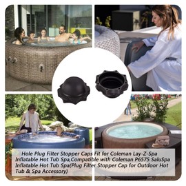 Hole Plug Filter Stopper Caps Fit for Coleman Lay-Z-Spa Inflatable Hot Tub Spa,Compatible with Coleman P6575 SaluSpa Inflatable Hot Tub Spa(Plug Filter Stopper Cap for Outdoor Hot Tub & Spa Accessory)