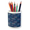 Ambesonne Abstract Pencil Pen Holder, Modern Digital Featured Polka Dots
