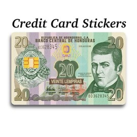 Honduras lempiras themed credit card sticker cover- debit credit ebt compatible Custom Decal Stickerless:_Viente Limpera
