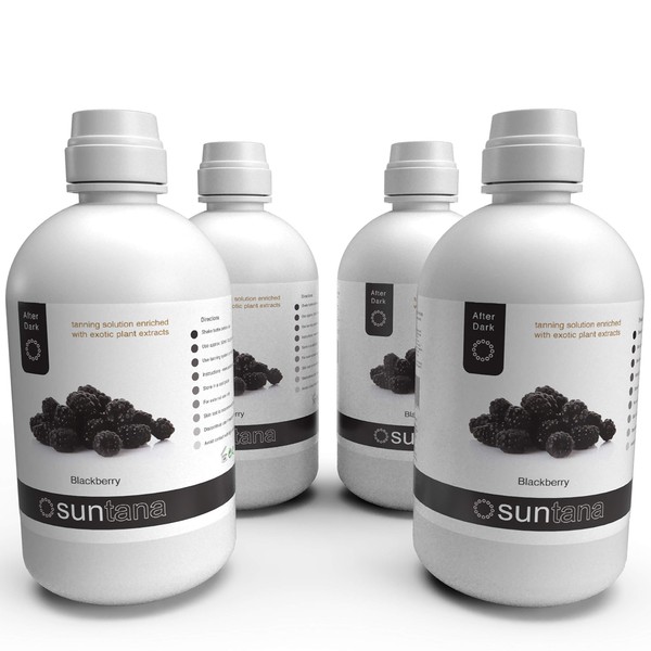 Suntana Spray Tan Blackberry Fragranced Sunless Spray Tanning Solution, After-Dark Tan, 14% DHA - 128oz (4 x 32oz)