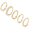 Dochais 5 Pcs Gold Rings for Women 14K Gold Plated