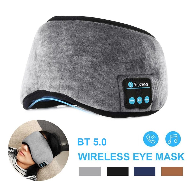 BT5.0 Sleep Headphone Mask, Wireless Music Headphones Sleeping Masks Light