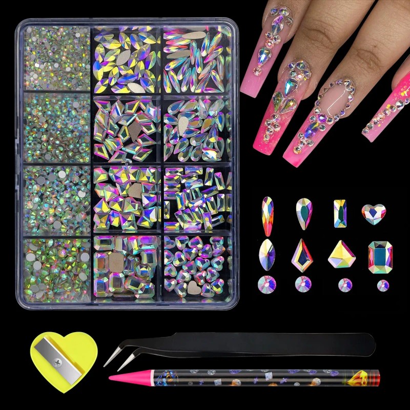 Kit Completo Decoración Uñas, Cristales Strass Artesanales