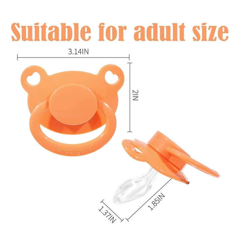 Landofgenie Adult Size Dummy Large Teat Shield Dummy Orange