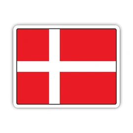 Squiddy Denmark Flag Danish Country Pride - Vinyl Sticker for Car, Laptop, Notebook (5" Wide)
