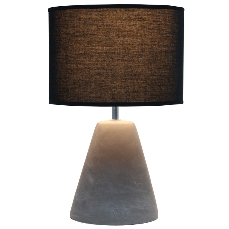 Simple Designs LT2059-BLK Pinnacle Concrete Table Lamp, Black