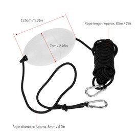 1pc Kayak Drift Anchor Tow Rope Tow Line 8.5m / 28ft Long Nylon Rope Stainless Steel Clips Kayak Accessory