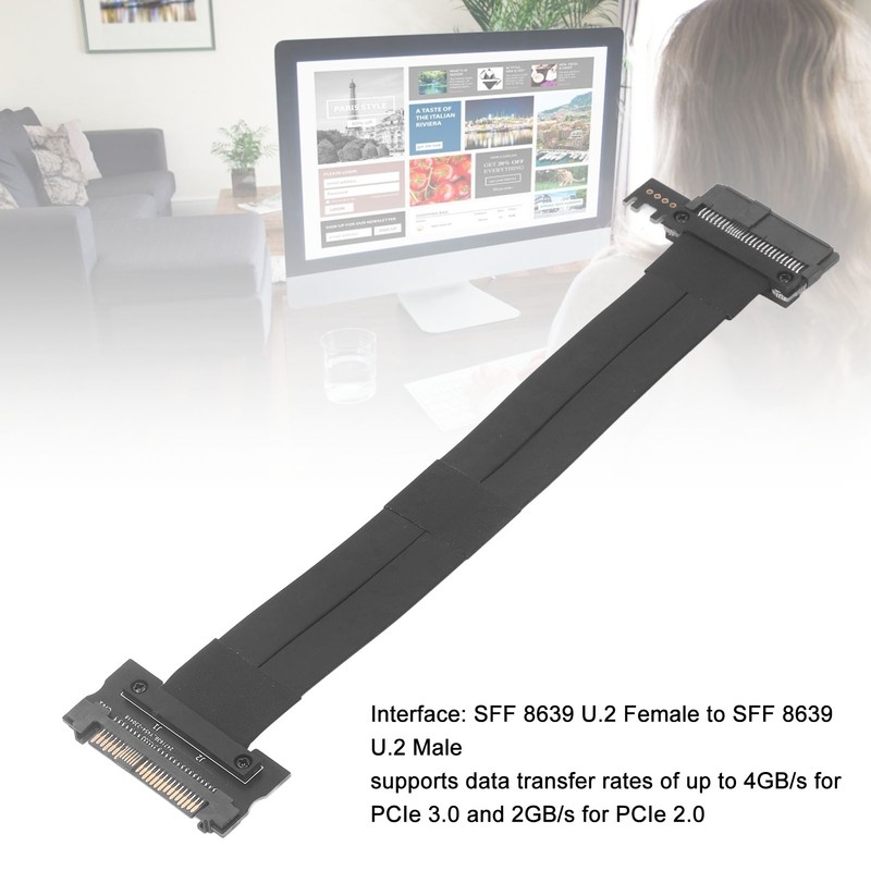 U2 SFF 8639 NVME PCIe SSD Cable 7.87in Long 2Gbps