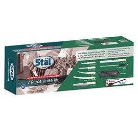 Winco KWP-KIT1, 7-Piece Stal Cutlery Set with Storage Bag, NSF, Knife Set, Kitchen Knives