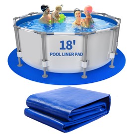 18FT Round Pool Liner Pad for Above Ground Swimming Pools, Thickened Ground Mat for Pool Protection, Durable Underlayment Pad Extend Liner Life, Outdoor Pool Floor Tarp Prevents Punctures and Wear