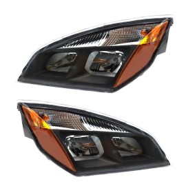 For Freightliner Cascadia 2018+ Black Headlights Replacement Head Lamps Truck Front Lighting AssemblyLight Color: White, Lamp Type: Hid Xenon, Specification: right